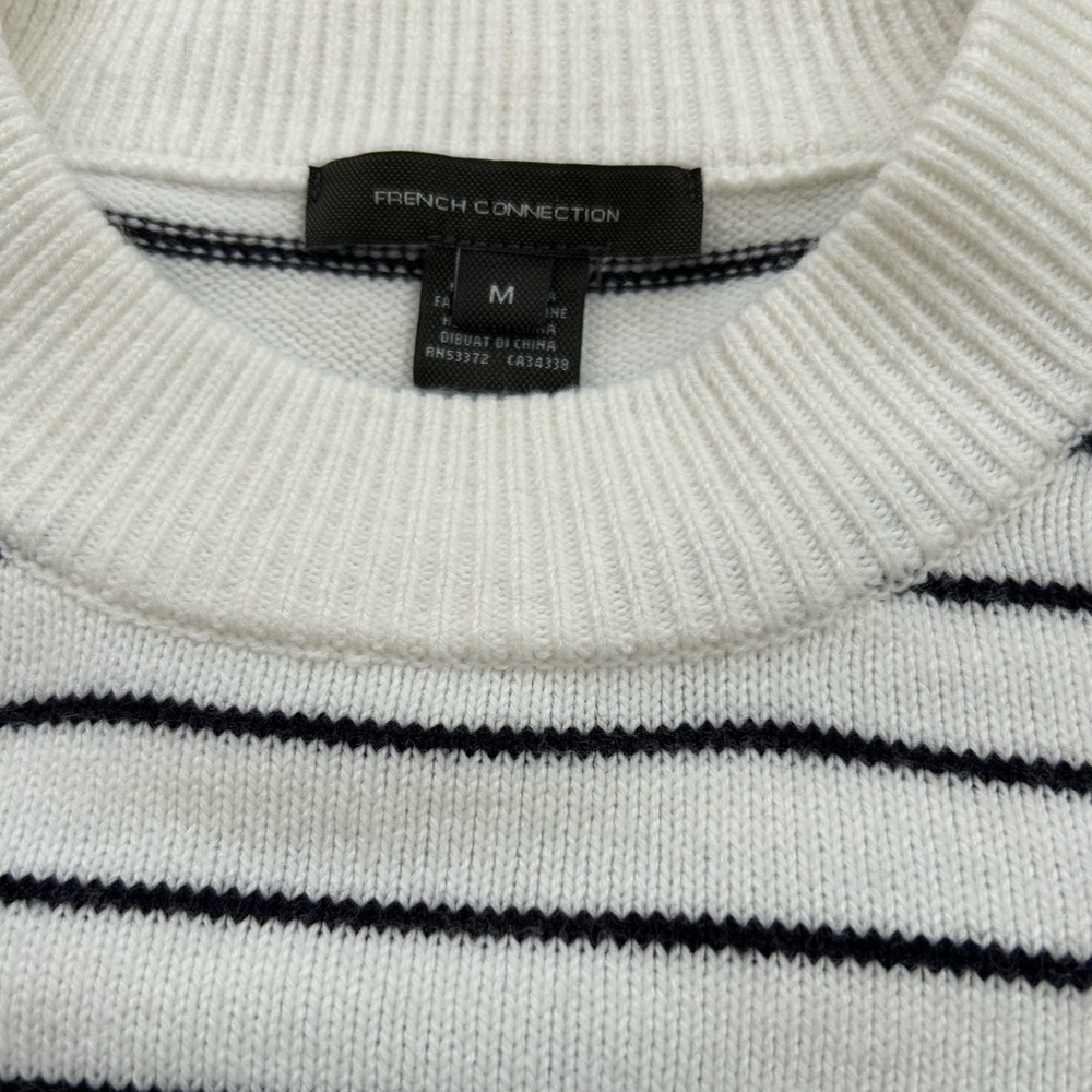 French Connection White and Black Striped Sweater - Picture 1 of 6